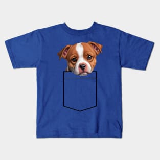 Puppy Breast Pocket Bag Kids T-Shirt